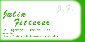 julia fitterer business card